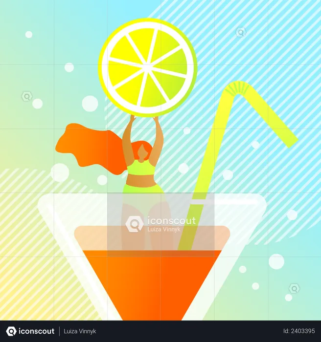 Lemon Cocktail  Illustration