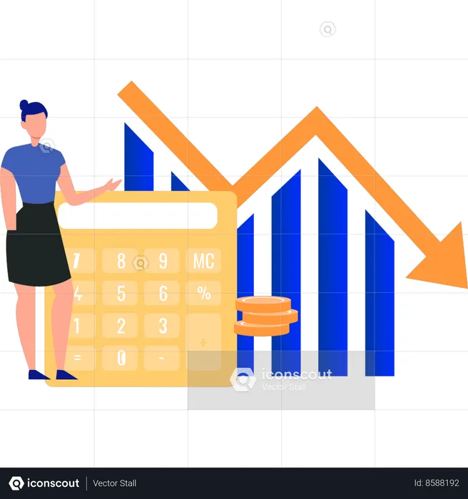 L'employée calcule ses pertes  Illustration