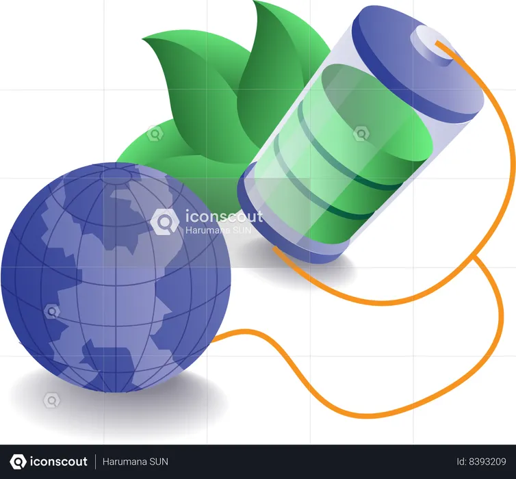 L’énergie solaire maintient notre planète verte  Illustration