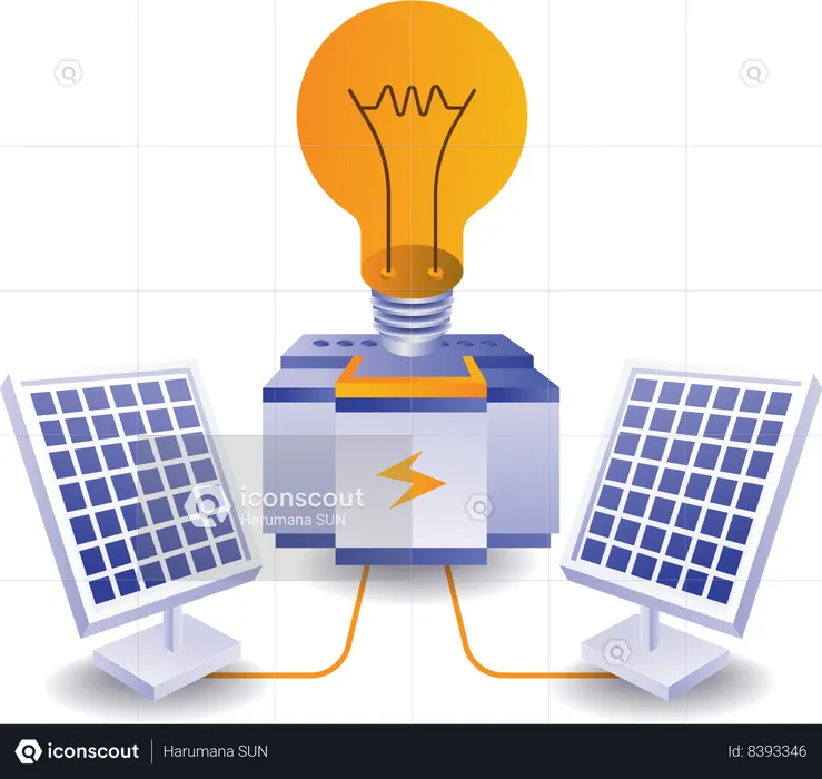 L'énergie verte est stockée dans des générateurs  Illustration