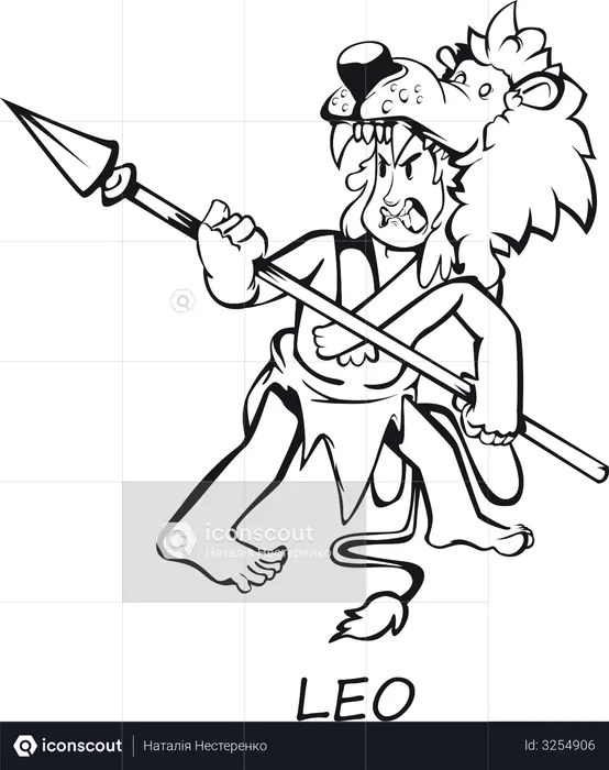 Leo zodiac sign  Illustration