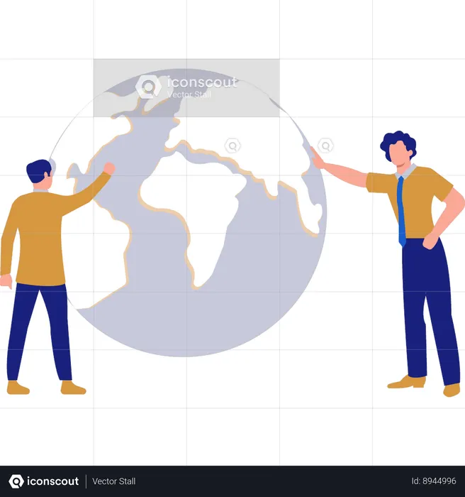 L’équipe commerciale travaille à l’échelle mondiale  Illustration