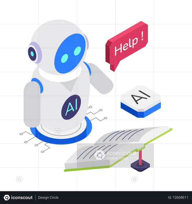 Lernender Roboter-Bot  Illustration