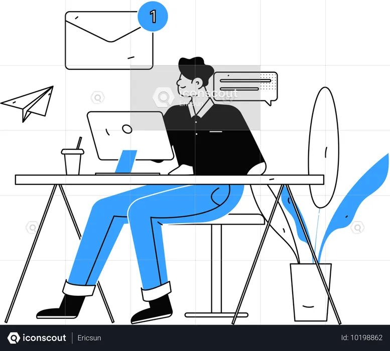 Les employés à distance travaillent dans des zones éloignées  Illustration