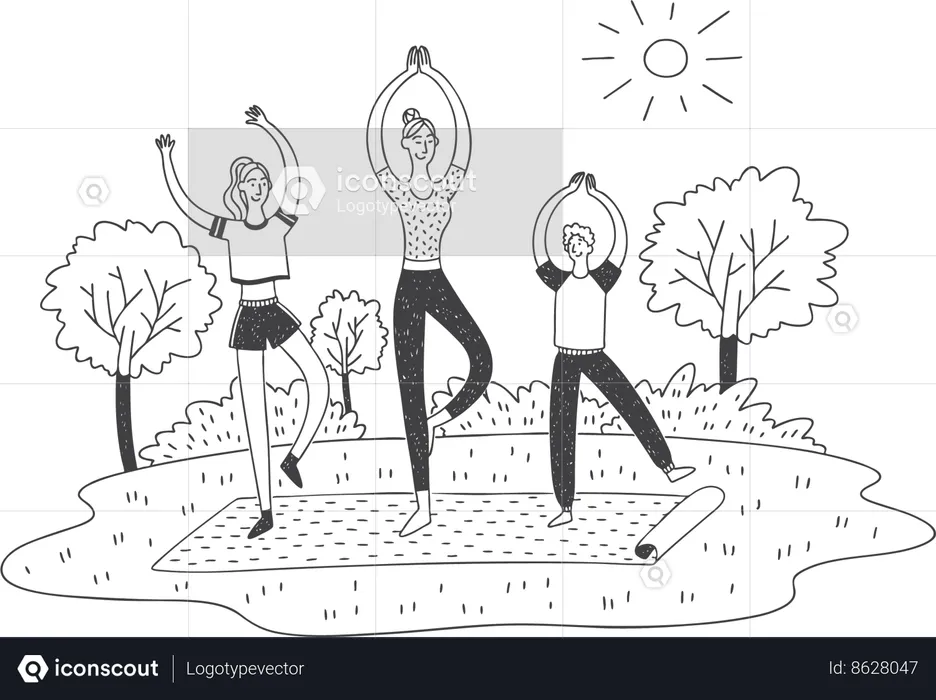 Les filles apprennent la danse  Illustration