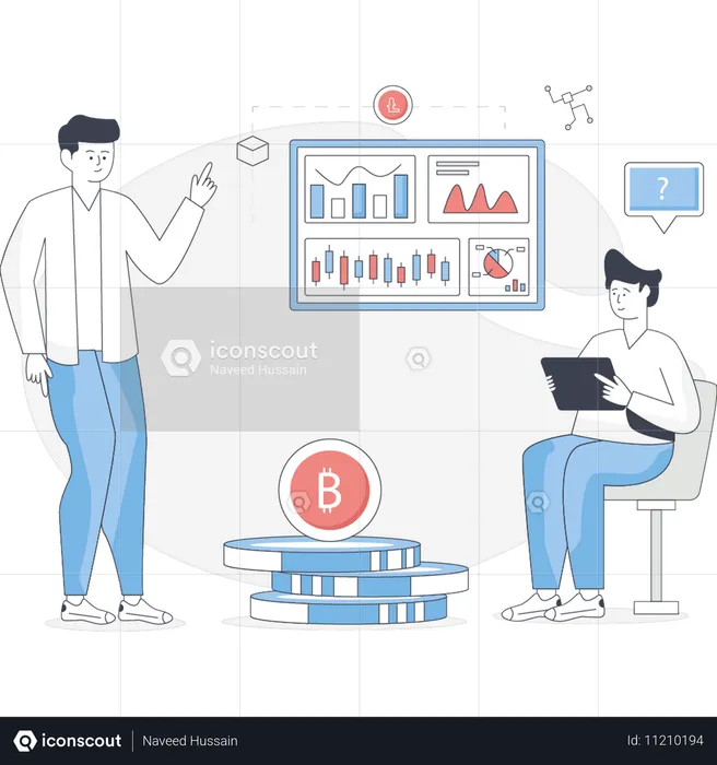 Les garçons parlent de la cryptographie  Illustration