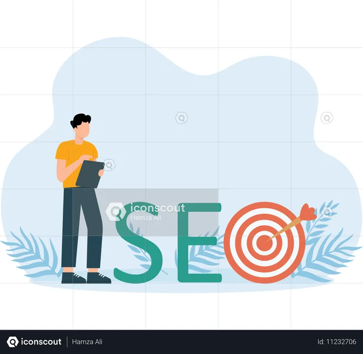 Les gens parlent de la cible SEO  Illustration