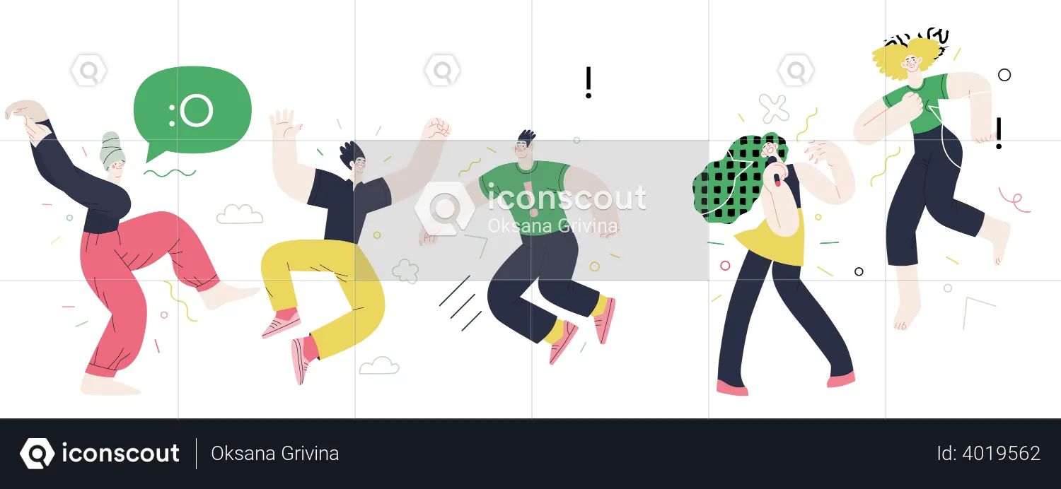 Les gens se sentent heureux et joyeux  Illustration