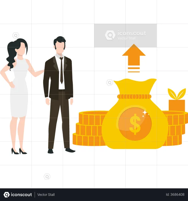 Les investisseurs obtiennent des bénéfices sur leurs investissements  Illustration