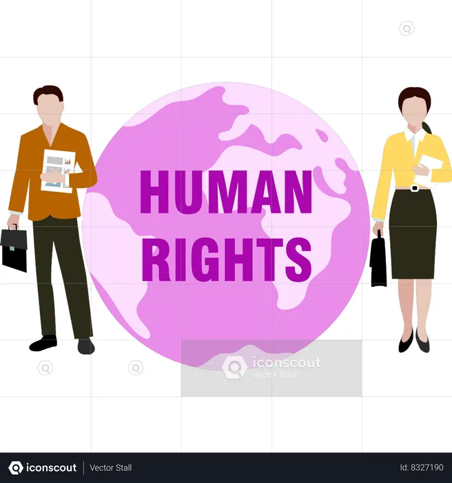 Les partenaires commerciaux célèbrent les droits humains internationaux  Illustration