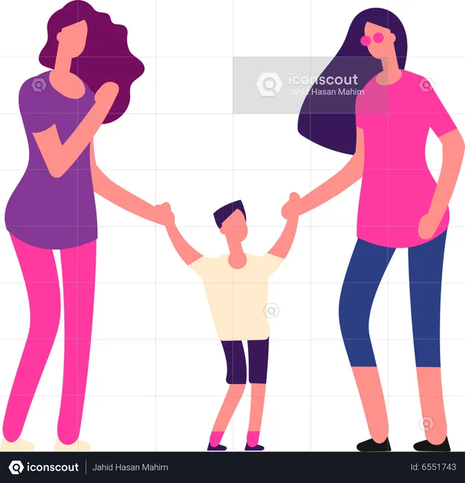 kid lesbian Lesbian Couple With Kid Illustration - Free Download People Illustrations |  IconScout