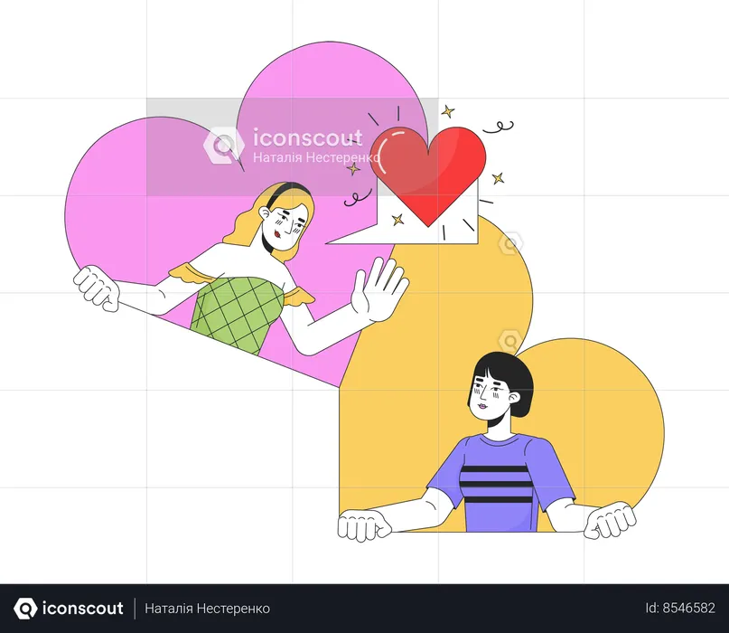 Lesbian dating app  Illustration