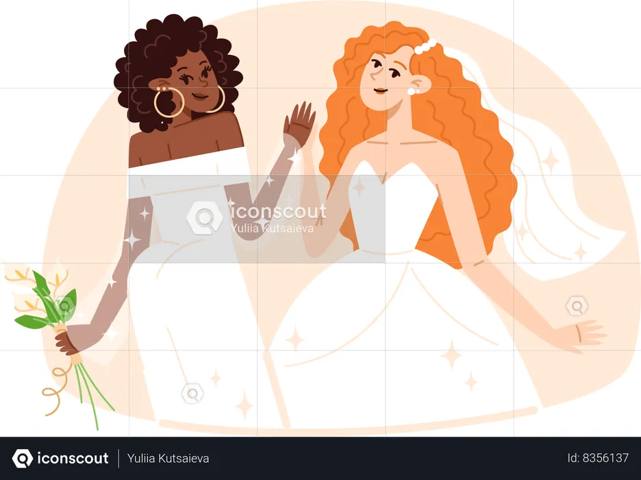 Lesbian married couple  Illustration