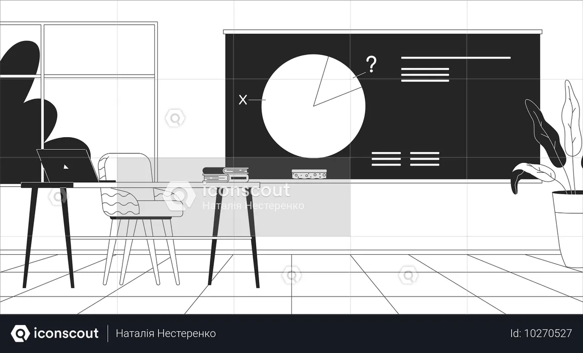 Lesson in math classroom  Illustration