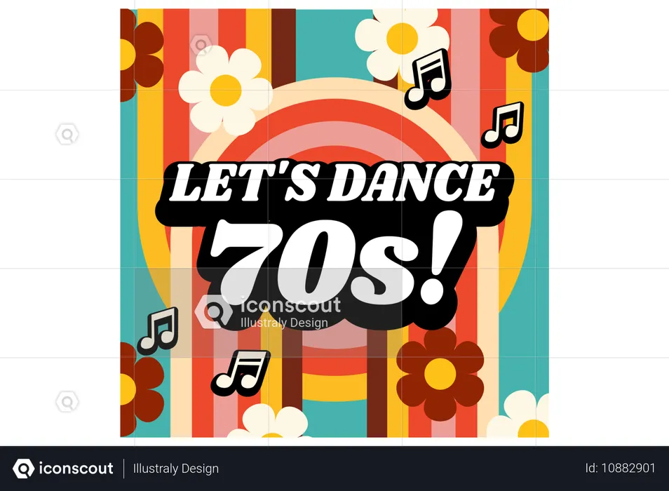 レッツダンス70年代  イラスト