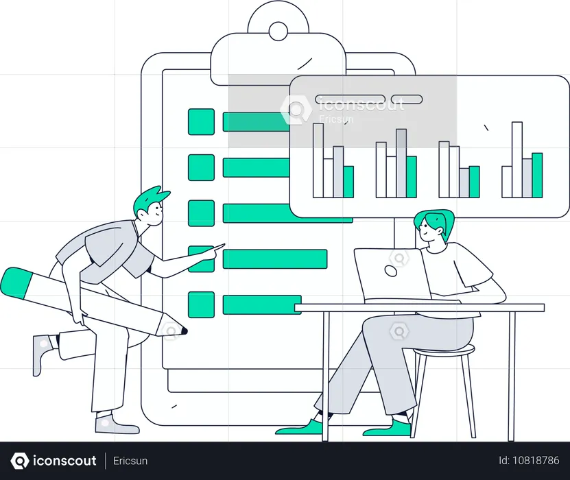 Personen, die Online-Datenauswertungen durchführen  Illustration