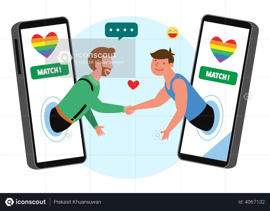 LGBT dating app  Illustration