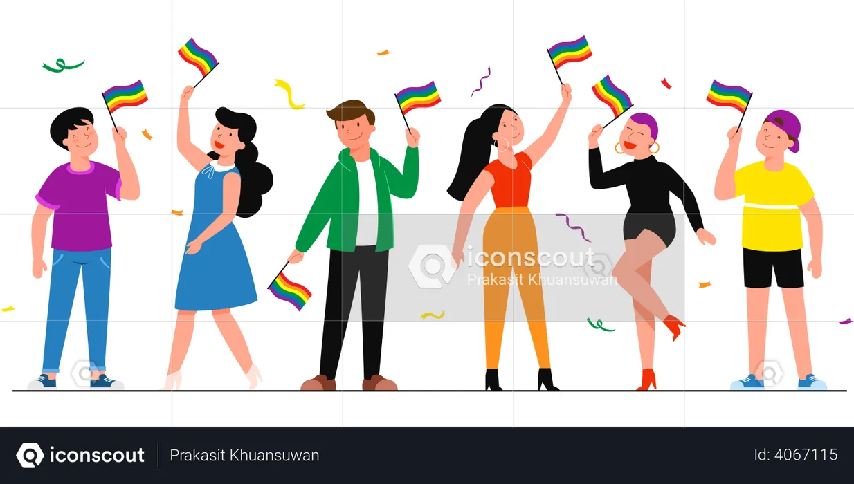 LGBTQ community gathering to march  Illustration