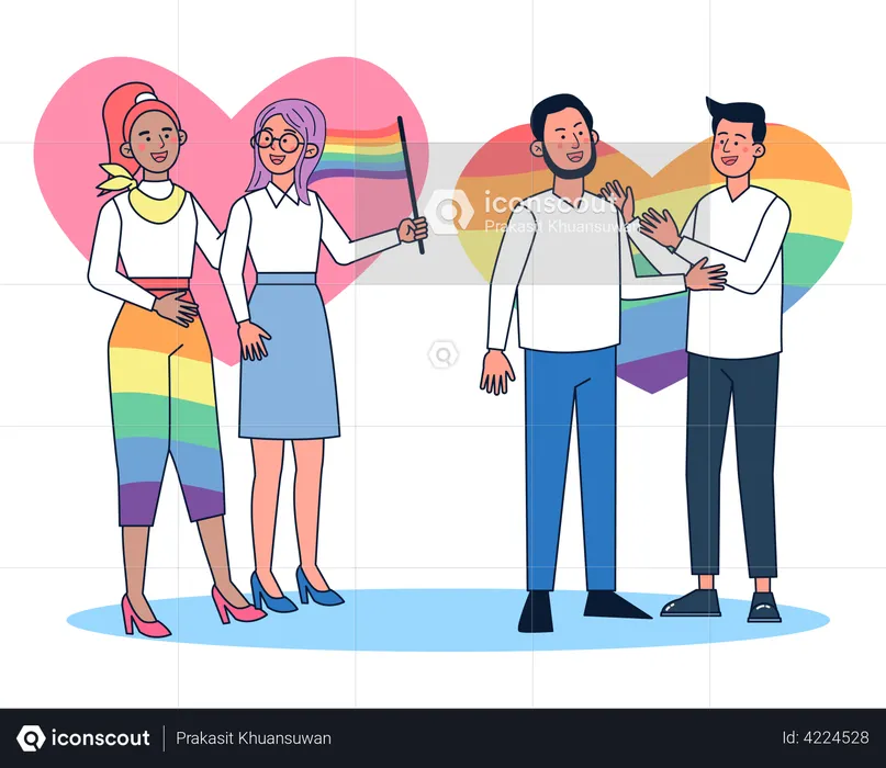 LGBTQ couples  Illustration