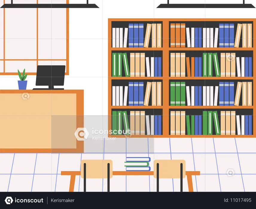 도서관  일러스트레이션