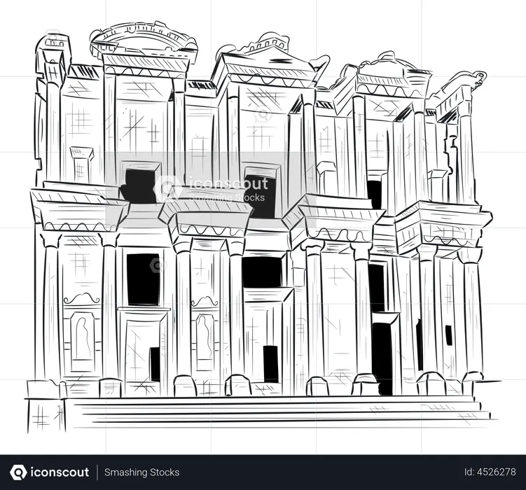 Library Of Celsus  Illustration