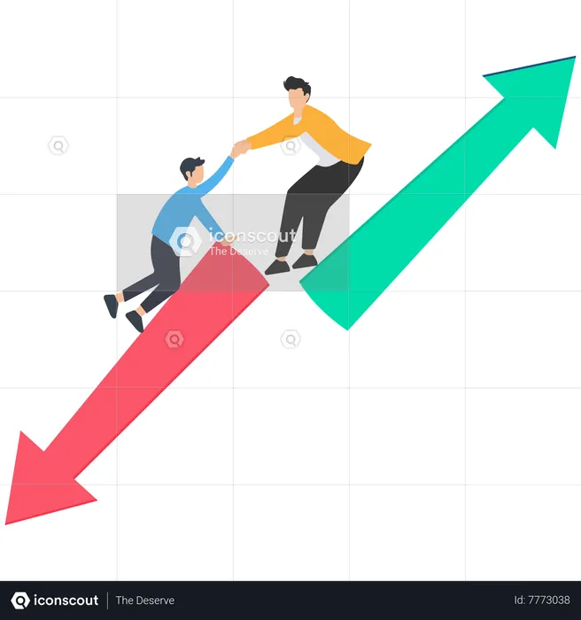 Liderança empresarial para orientar o funcionário a atingir a meta  Ilustração