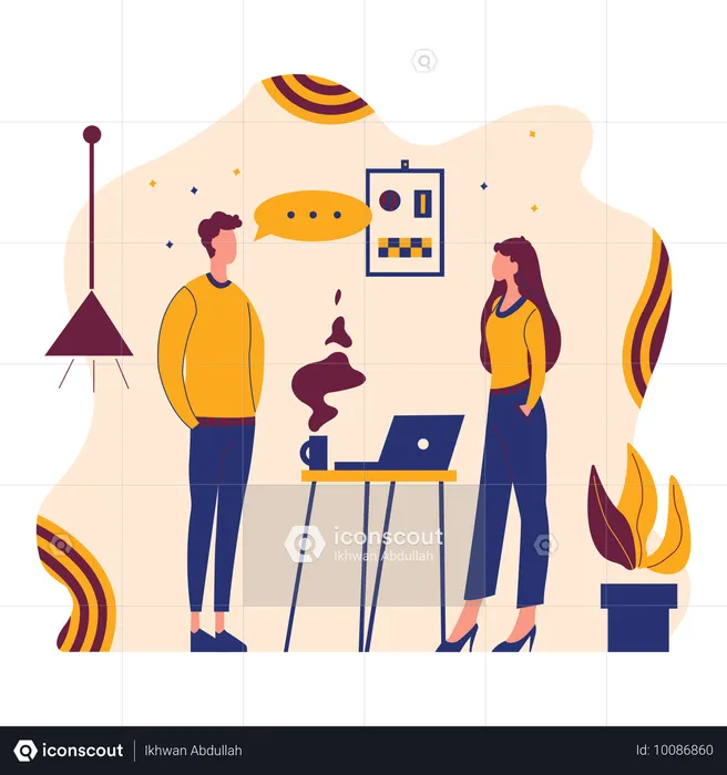 Collaboration sur le lieu de travail  Illustration