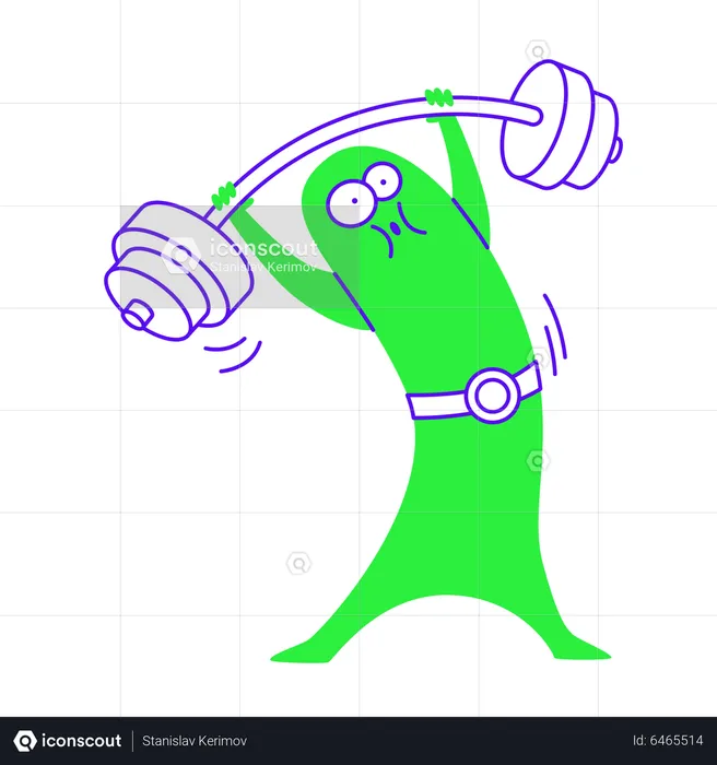 Lifting barbell for weight training  Illustration