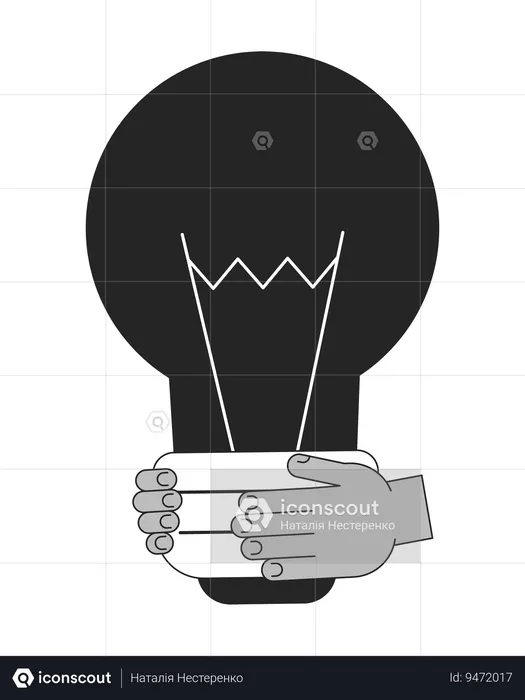 Light bulb in hands  Illustration