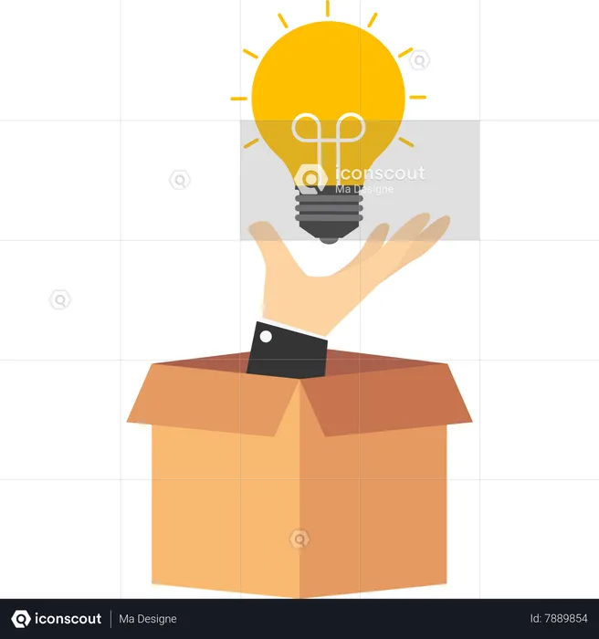 Light bulb in the idea box  Illustration