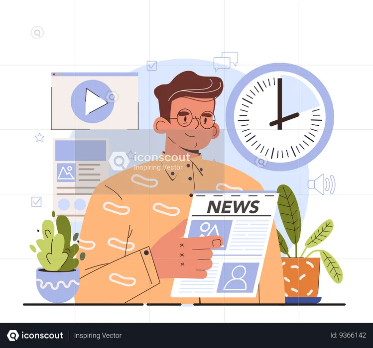 Limit your time of news consuming  Illustration