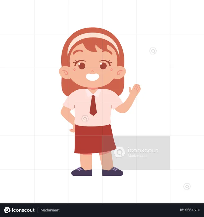 Linda menina criança diga olá  Ilustração