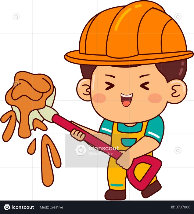 Lindo chico constructor  Ilustración