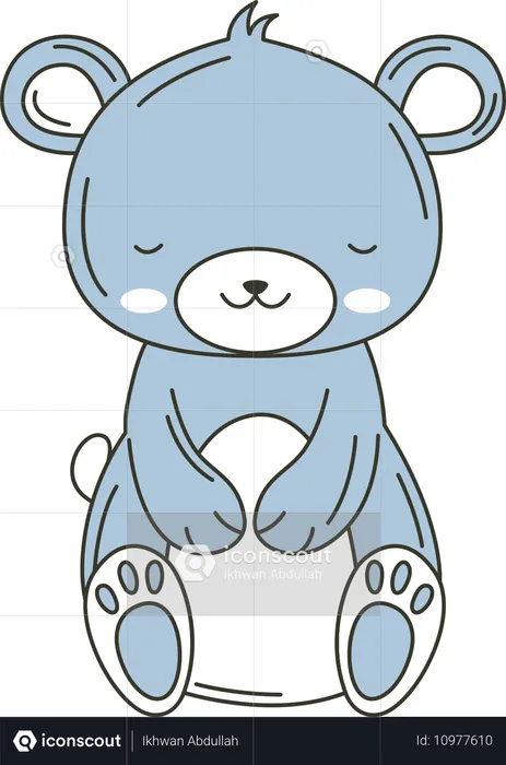 Lindo animal koala azul  Ilustración