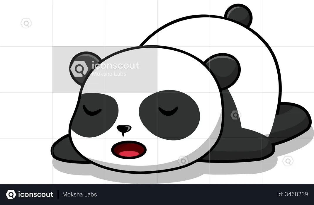 Lindo panda durmiendo  Ilustración