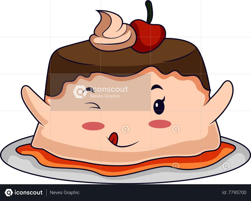 Lindo personaje de comida japonesa  Ilustración