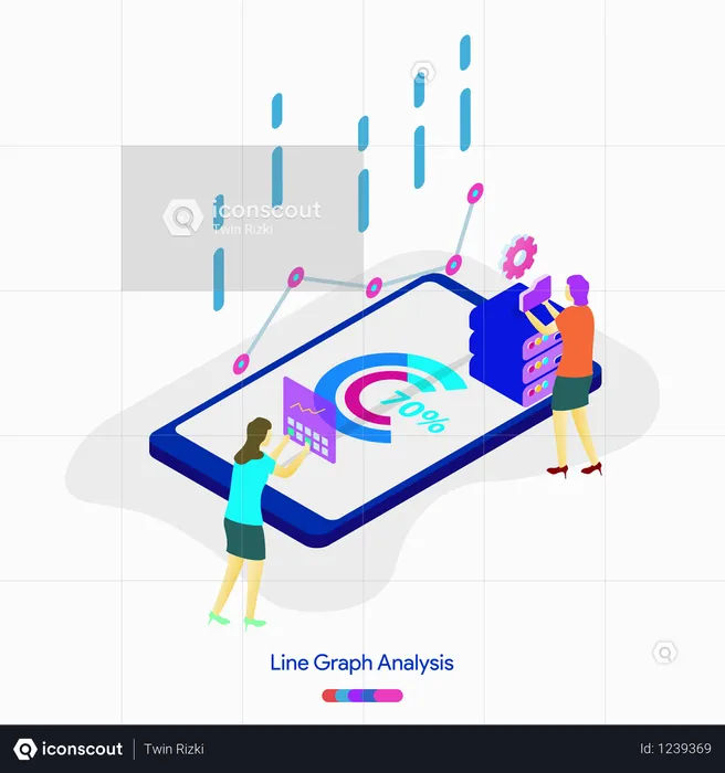 Line Graph Analysis illustration concept  Illustration