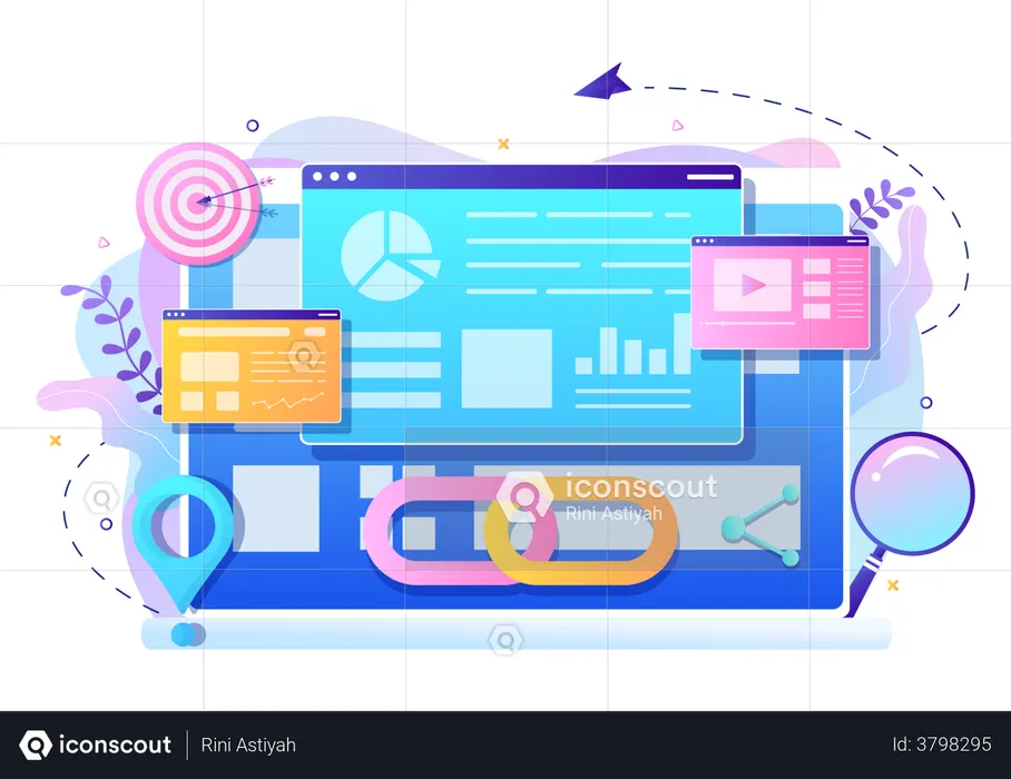 Linking location feature to website  Illustration