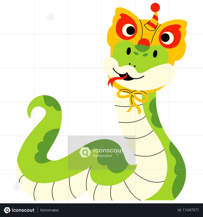 Lion Dance Snake  Illustration