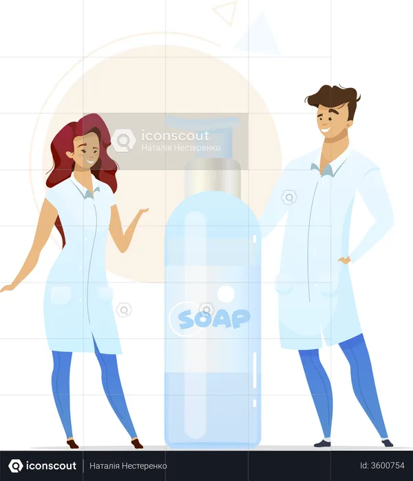 Liquid soap manufacturing  Illustration
