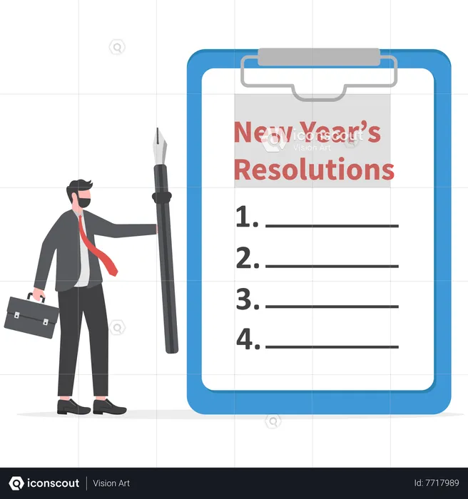 Lista de resoluções de ano novo  Ilustração