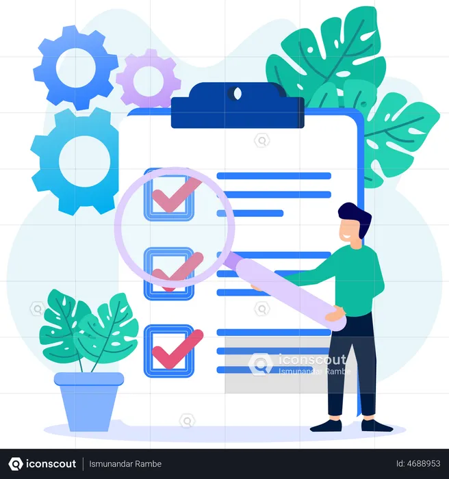 Lista de verificación de negocios  Ilustración