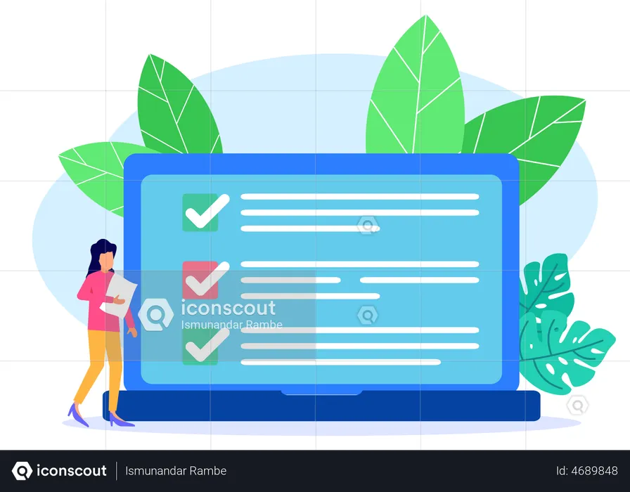Lista de verificación en línea  Ilustración
