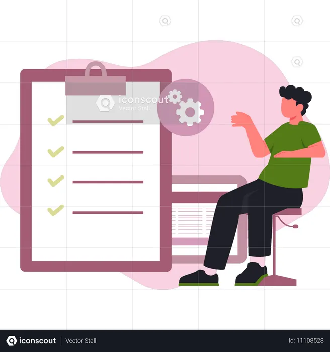 Lista de verificación de configuración del niño  Ilustración