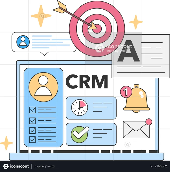 Liste CRM avec objectif  Illustration