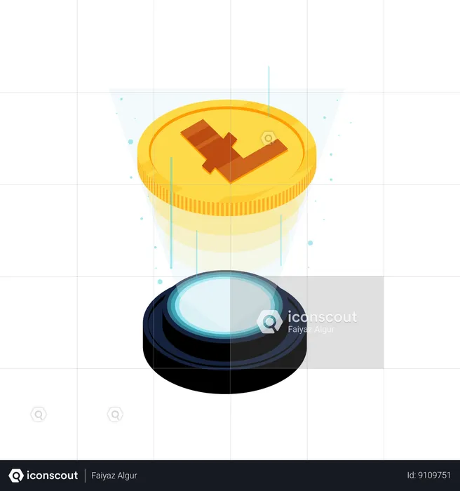 Lite Coin hologram  Illustration