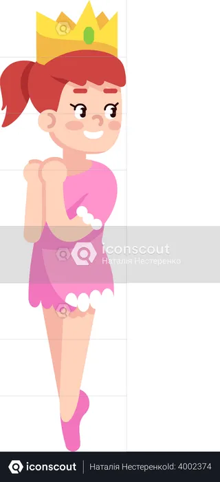 Little ballerina with crown  Illustration