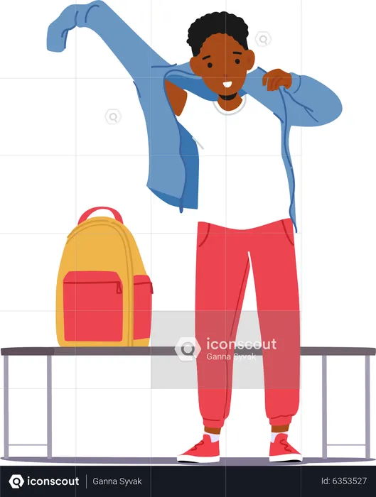 Little black boy dress up  Illustration