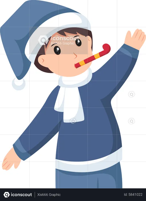 Little boy celebrating christmas  Illustration