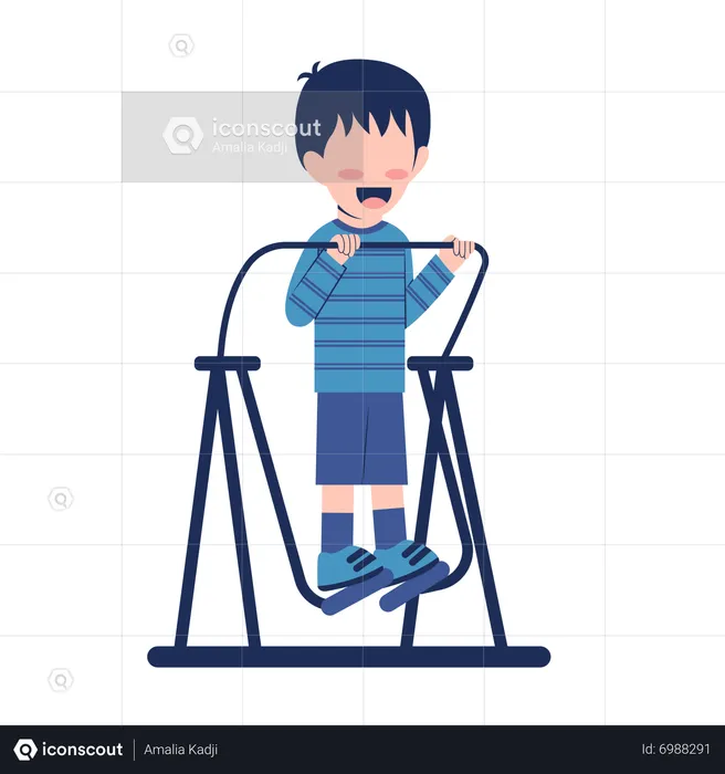 Little Boy Exercising  Illustration